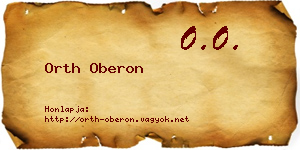 Orth Oberon névjegykártya